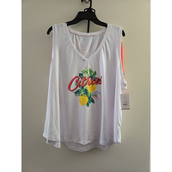 NWT Women's Lemon Print Tank Top & Shorts Pajama Set – 2-Piece Size 3X (Joyspun) - Picture 3 of 6